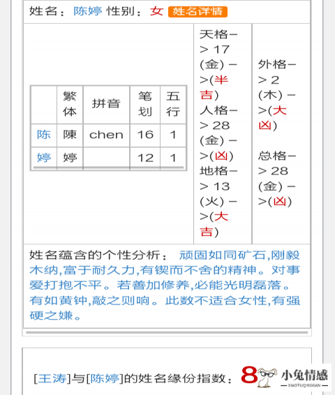 爱情配对姓名指数测试