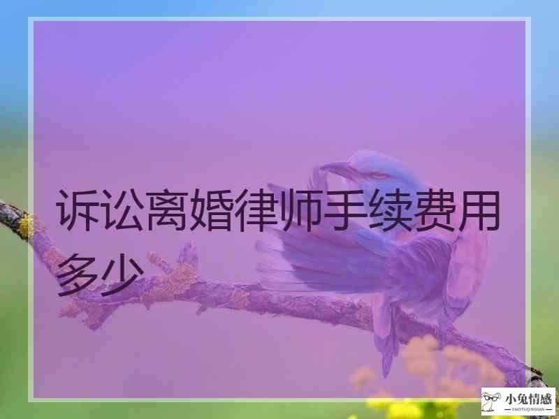 诉讼离婚律师手续费用多少